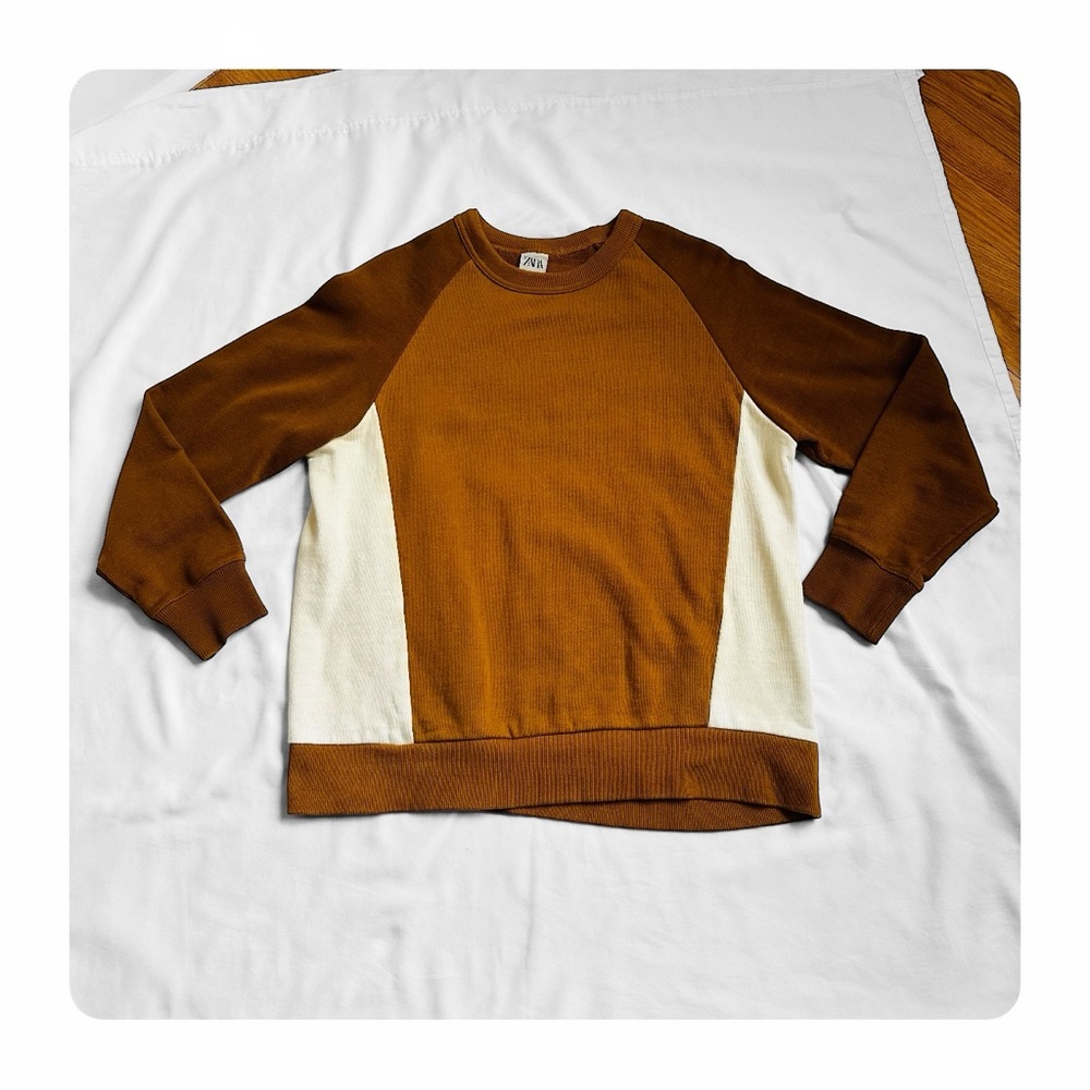 Zara Basic Colorblock Sweatshirt - Dark Mustard/ … - image 8